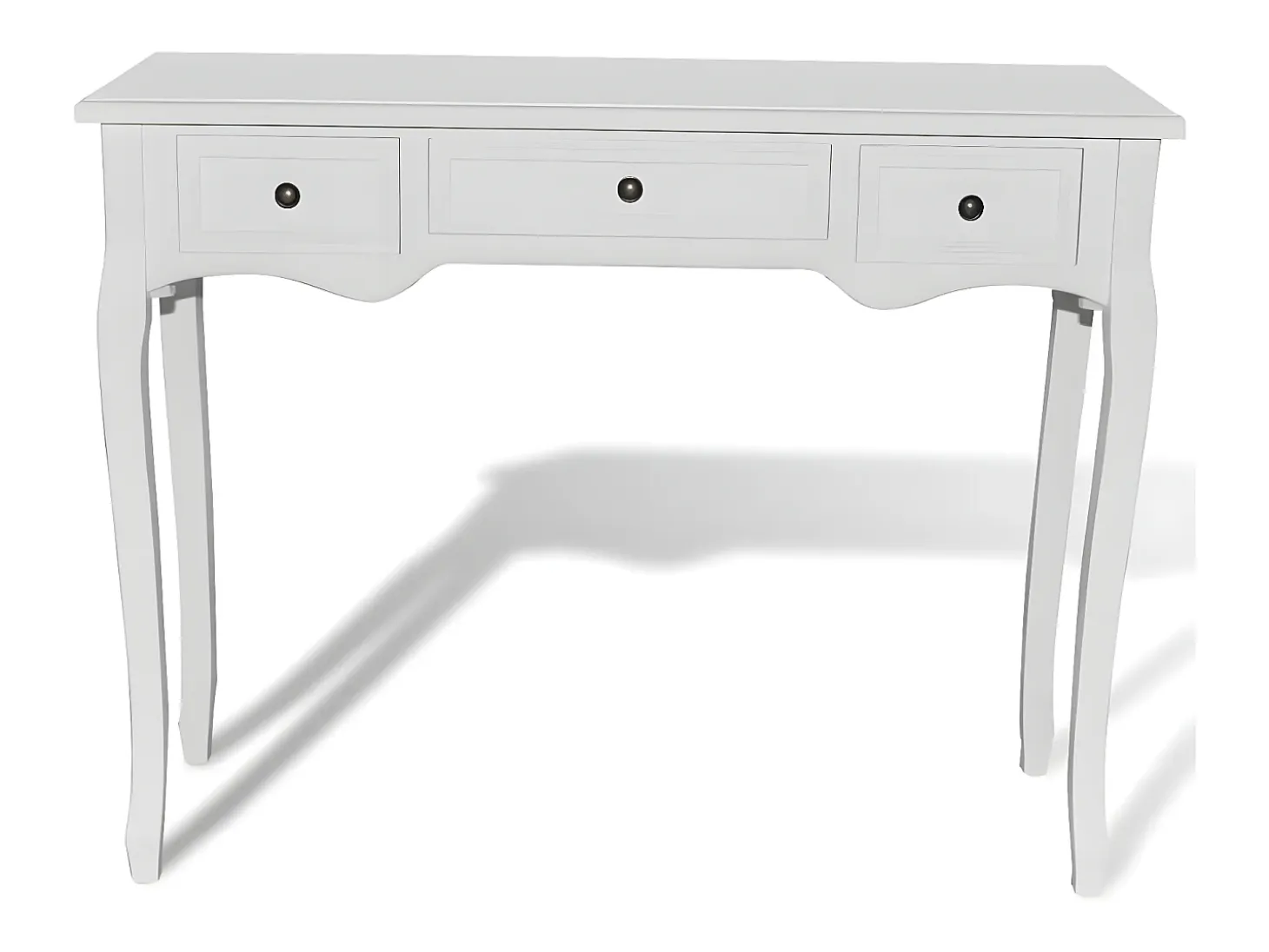 Mesa consola tocador con tres cajones blancos ES414962