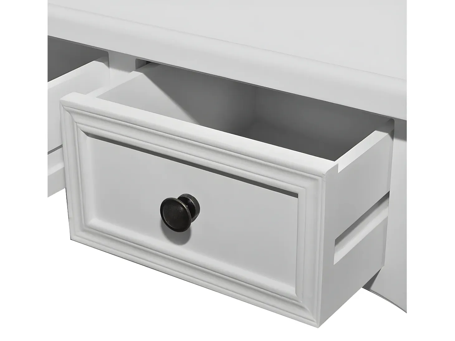 Mesa consola tocador con tres cajones blancos ES414962