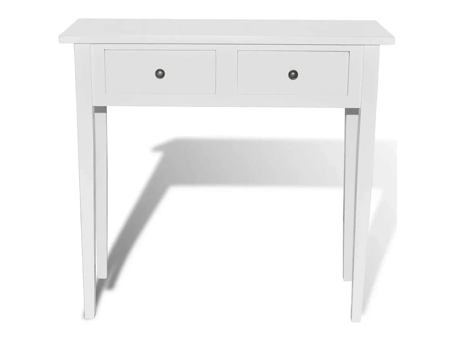 Mesa consola tocador con dos cajones blancos