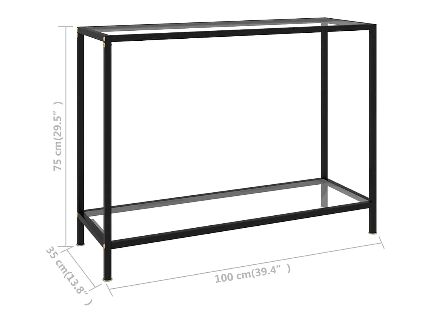 Mesa consola transparente 100x35x75 cm Cristal templado