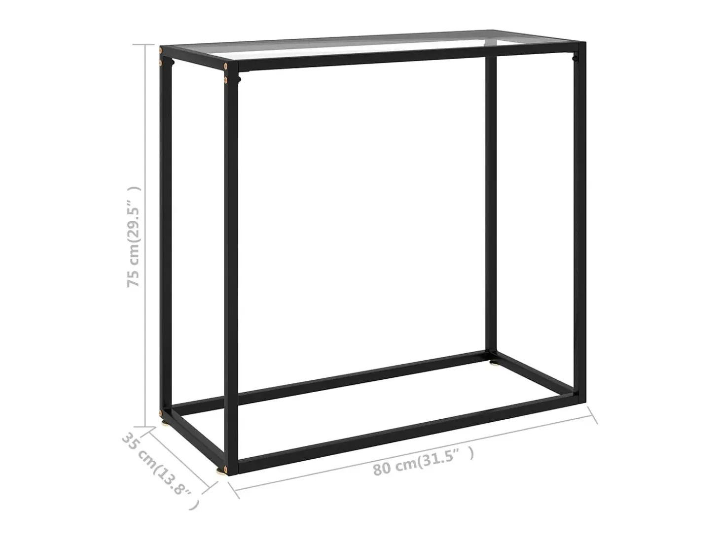 Mesa consola transparente 80x35x75 cm Cristal templado