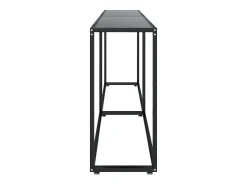 Mesa consola vidrio templado negro 200x35x75,5 cm ES524981