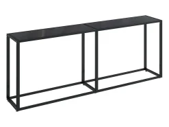 Mesa consola vidrio templado negro 200x35x75,5 cm ES524981