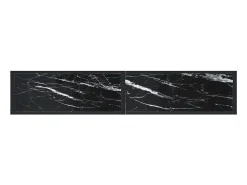 Mesa consola vidrio templado mármol negro 180x35x75,5 cm ES336618