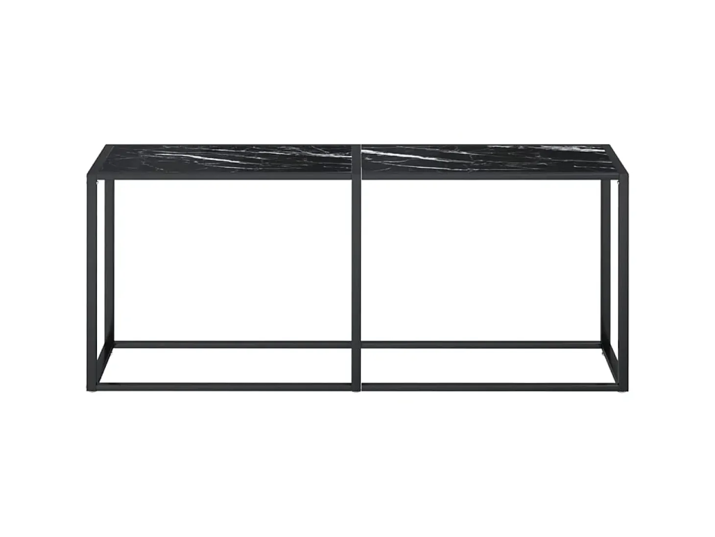 Mesa consola vidrio templado mármol negro 180x35x75,5 cm ES336618