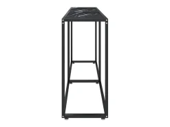 Mesa consola vidrio templado mármol negro 180x35x75,5 cm ES336618