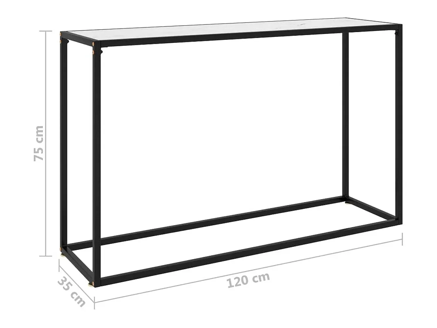 Mesa consola vidrio templado blanco 120x35x75 cm