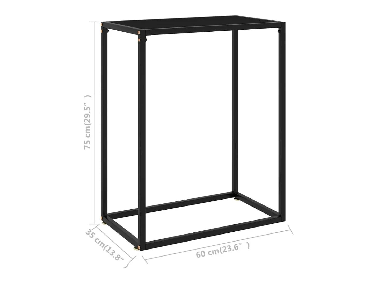Mesa consola vidrio templado negro 60x35x75 cm