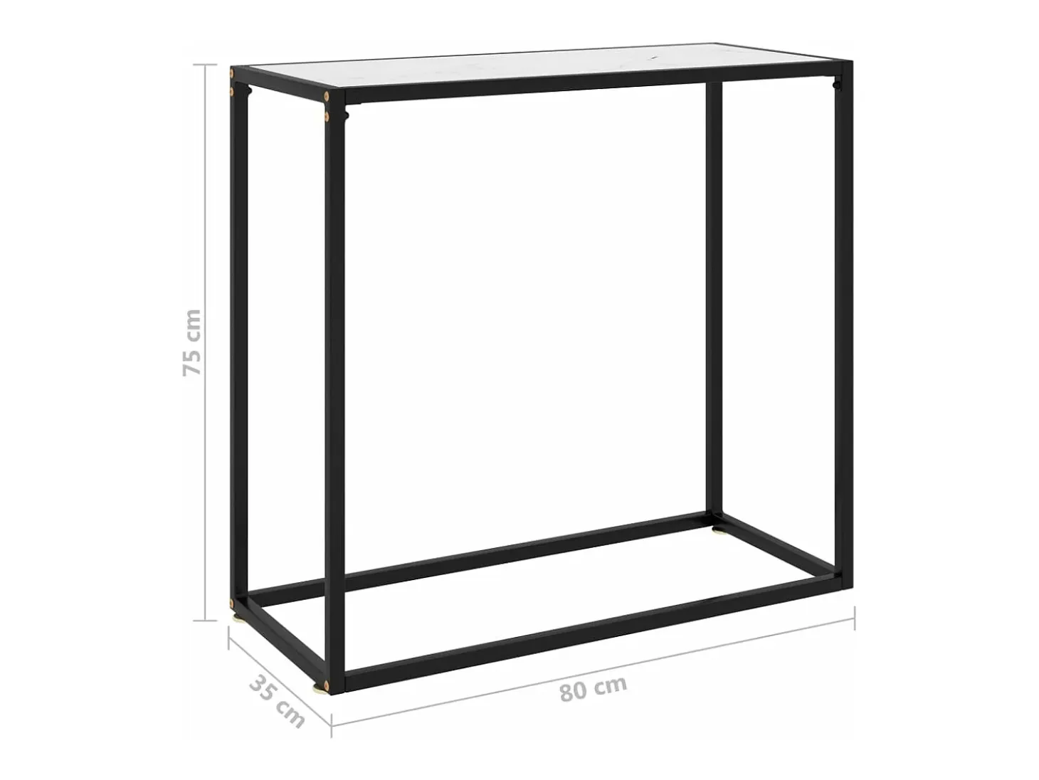 Mesa consola vidrio templado blanco 80x35x75 cm