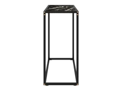 Mesa consola vidrio templado negro 80x35x75 cm ES375802