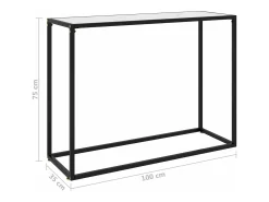 Mesa consola vidrio templado blanco 100x35x75 cm