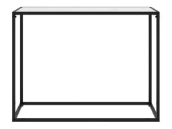 Mesa consola vidrio templado blanco 100x35x75 cm