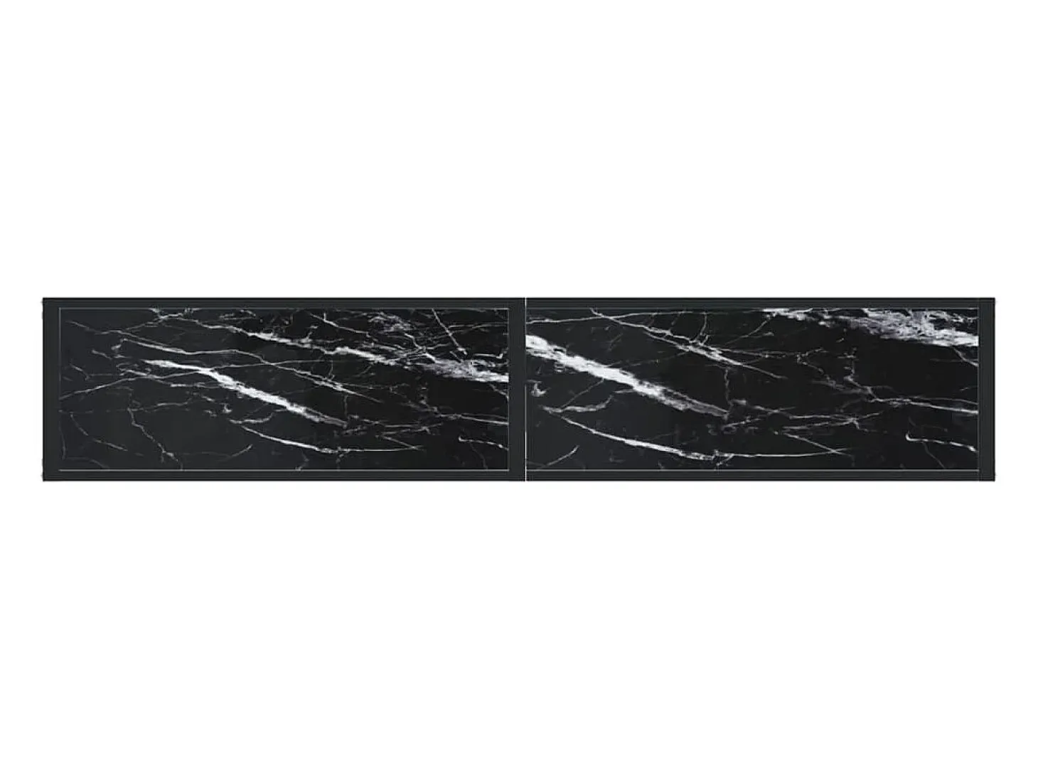 Mesa consola vidrio templado mármol negro 180x35x75,5 cm