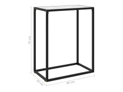 Mesa consola vidrio templado blanco 60x35x75 cm