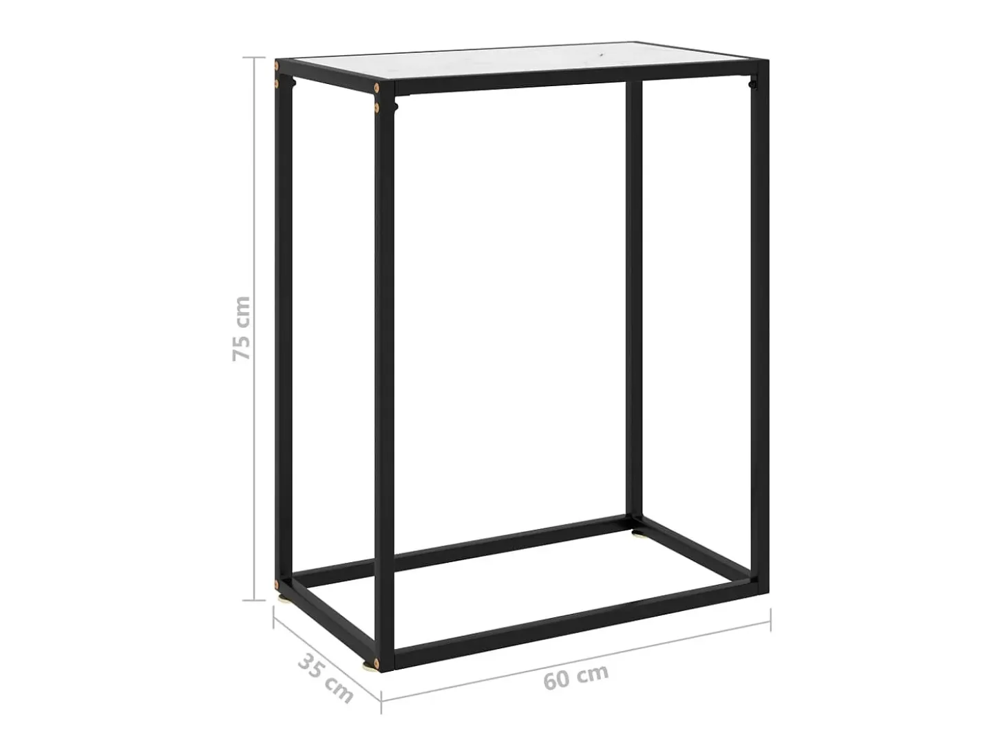 Mesa consola vidrio templado blanco 60x35x75 cm