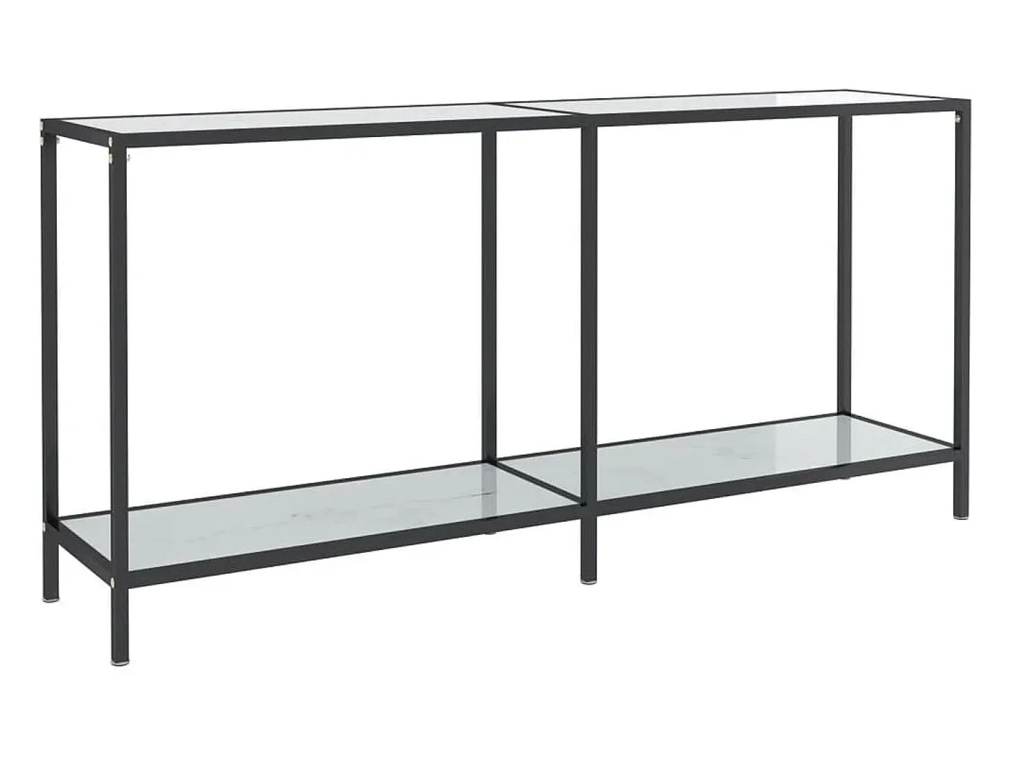 Mesa consola vidrio templado blanco 160x35x75,5 cm