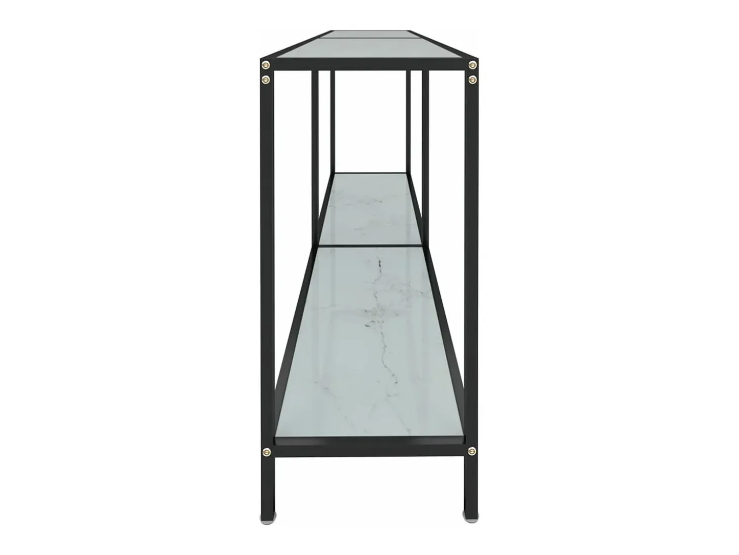 Mesa consola vidrio templado blanco 160x35x75,5 cm