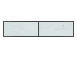 Mesa consola vidrio templado blanco 160x35x75,5 cm