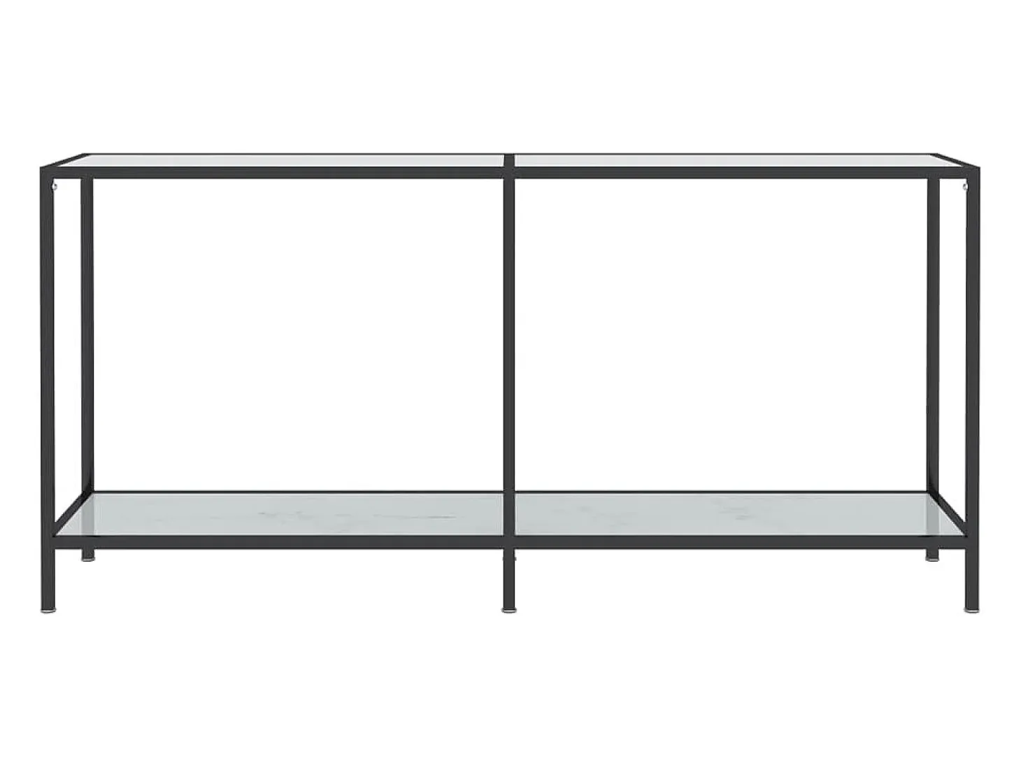 Mesa consola vidrio templado blanco 160x35x75,5 cm