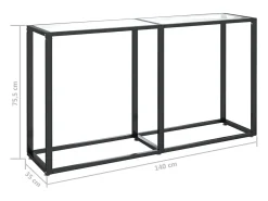 Mesa consola vidrio templado transparente 140x35x75,5cm