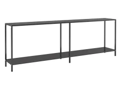 Mesa consola vidrio templado negro 220x35x75,5 cm