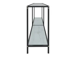 Mesa consola vidrio templado blanco 160x35x75,5 cm