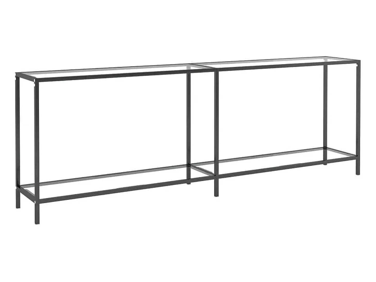 Mesa consola vidrio templado transparente 220x35x75,5 cm