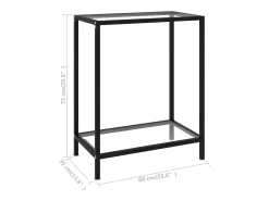 Mesa consola vidrio templado transparente 60x35x75 cm