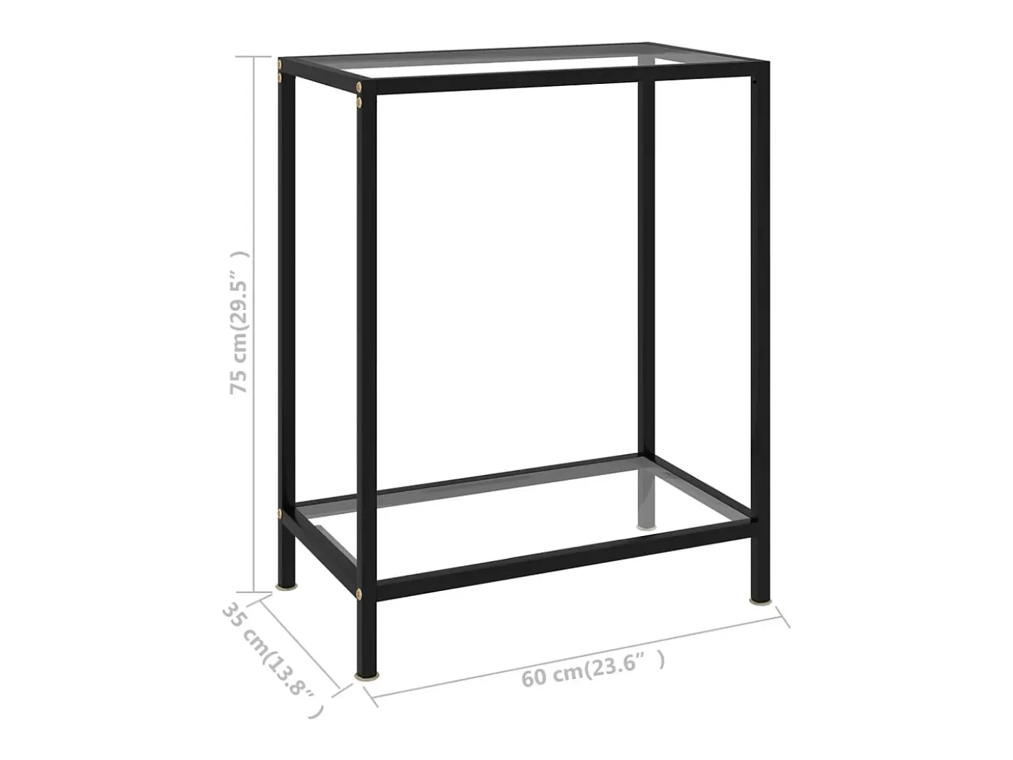 Mesa consola vidrio templado transparente 60x35x75 cm