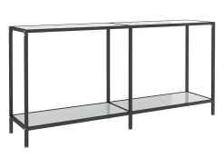 Mesa consola vidrio templado blanco 160x35x75,5 cm ES837006