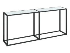 Mesa consola vidrio templado mármol blanco 180x35x75,5 cm ES736565