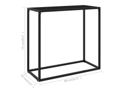 Mesa consola vidrio templado negro 80x35x75 cm