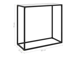 Mesa consola vidrio templado blanco 80x35x75 cm