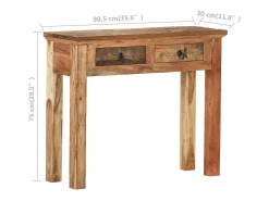 Mesa consola 90,5x30x75 cm Acacia y madera recuperada