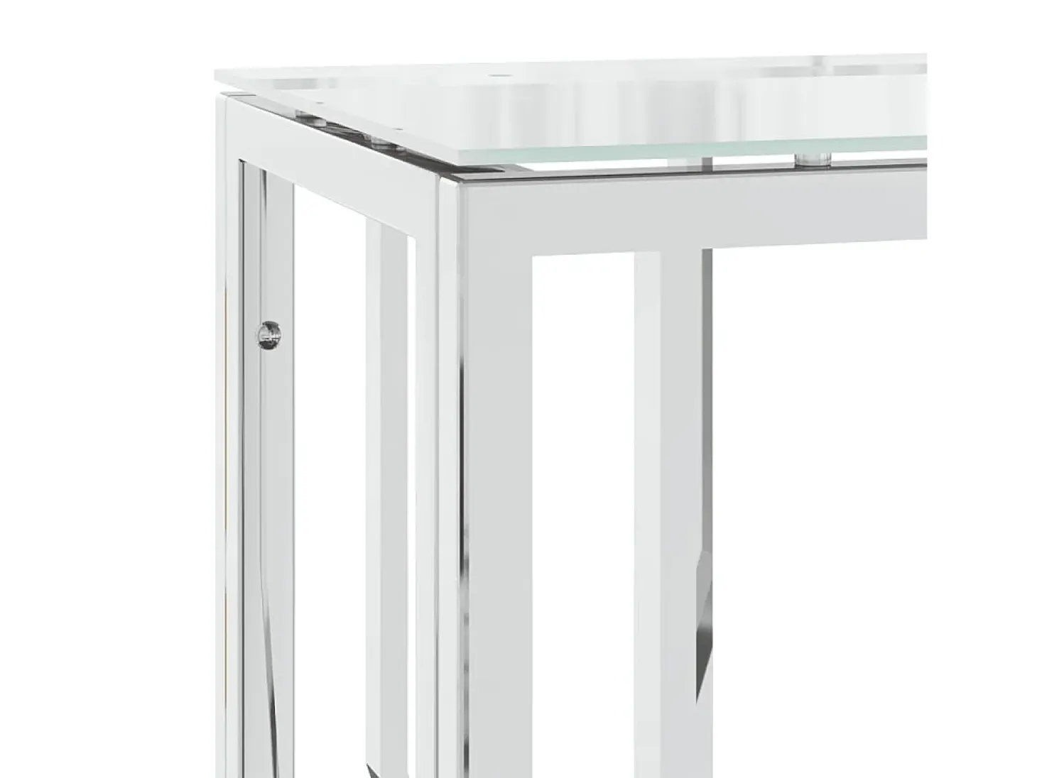 Mesa consola 70x30x70 cm acero inoxidable y cristal