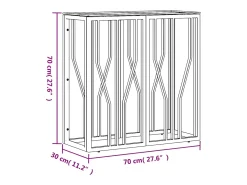 Mesa consola 70x30x70 cm acero inoxidable y cristal