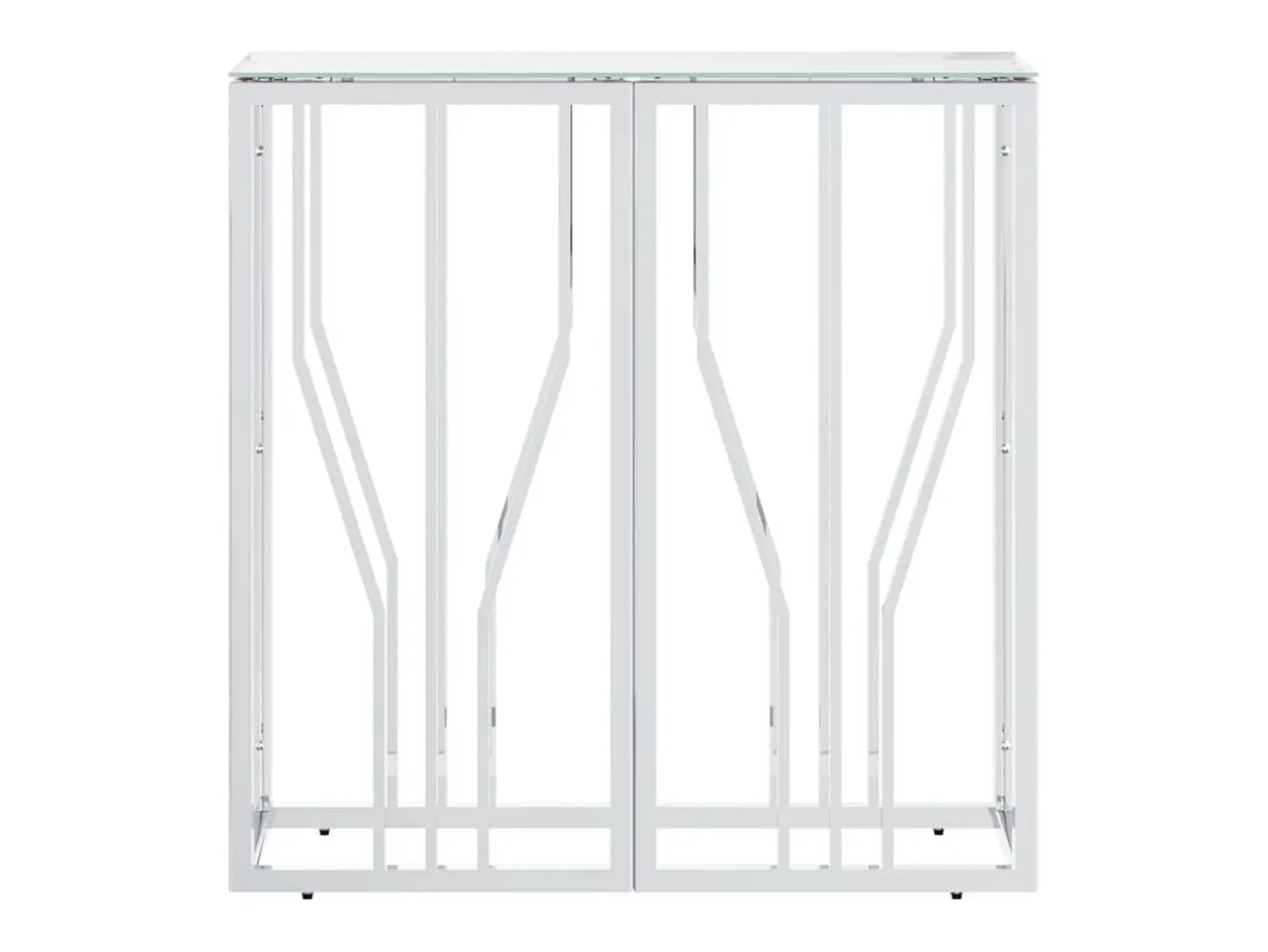 Mesa consola 70x30x70 cm acero inoxidable y cristal