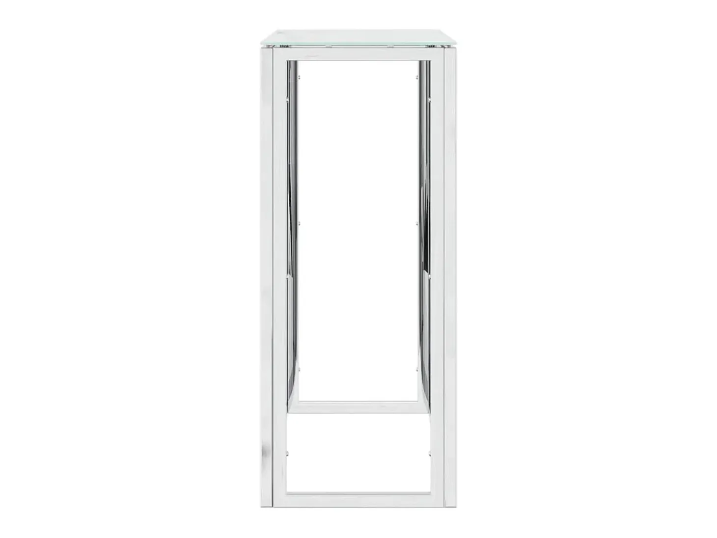 Mesa consola 70x30x70 cm acero inoxidable y cristal