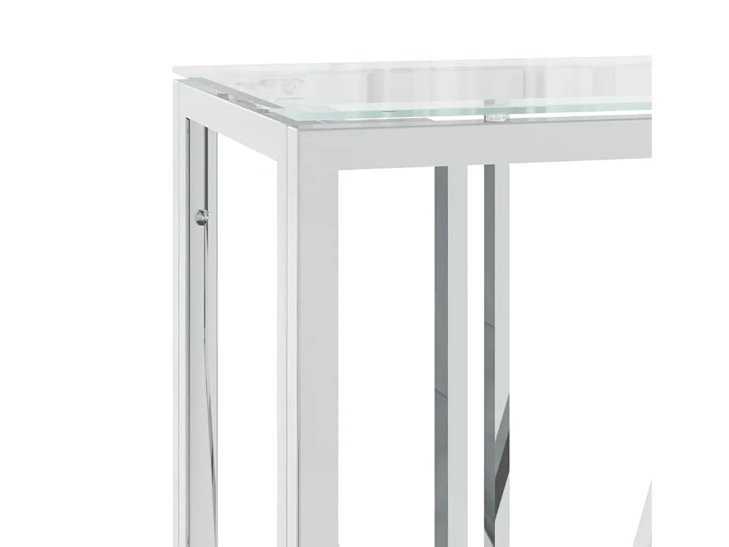 Mesa consola 110x30x70 cm acero inoxidable y cristal
