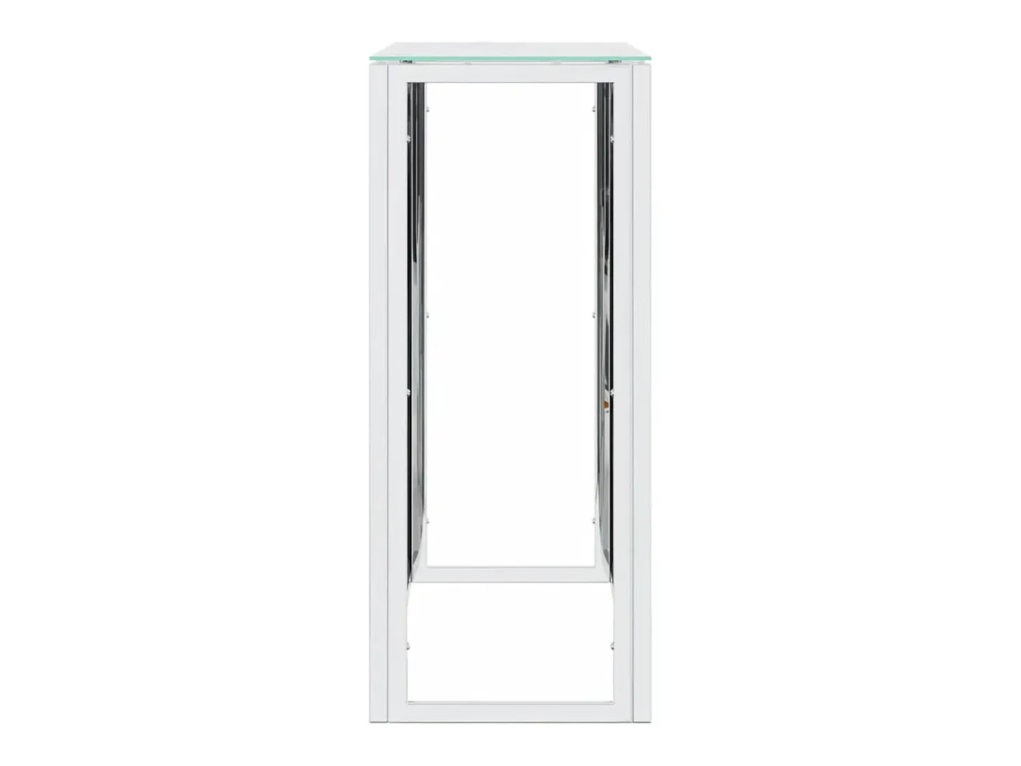 Mesa consola 110x30x70 cm acero inoxidable y cristal
