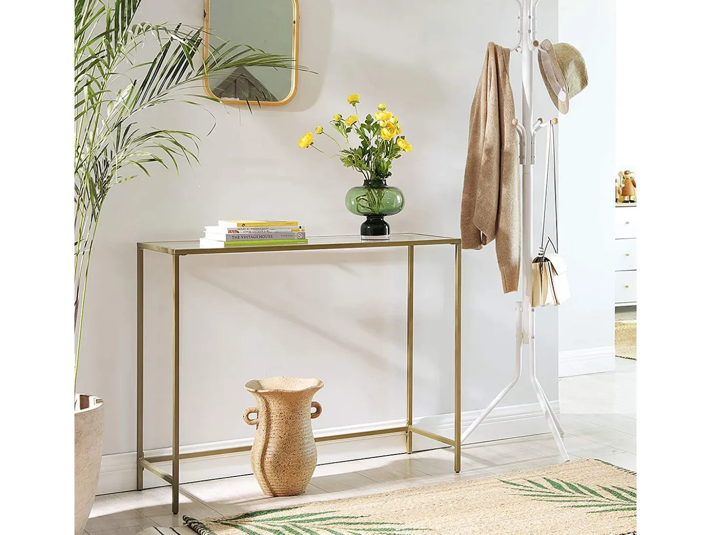 Mesa consola 100x35x80 cm dorado