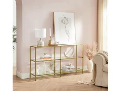 Mesa consola 130x30x73,3 cm dorado