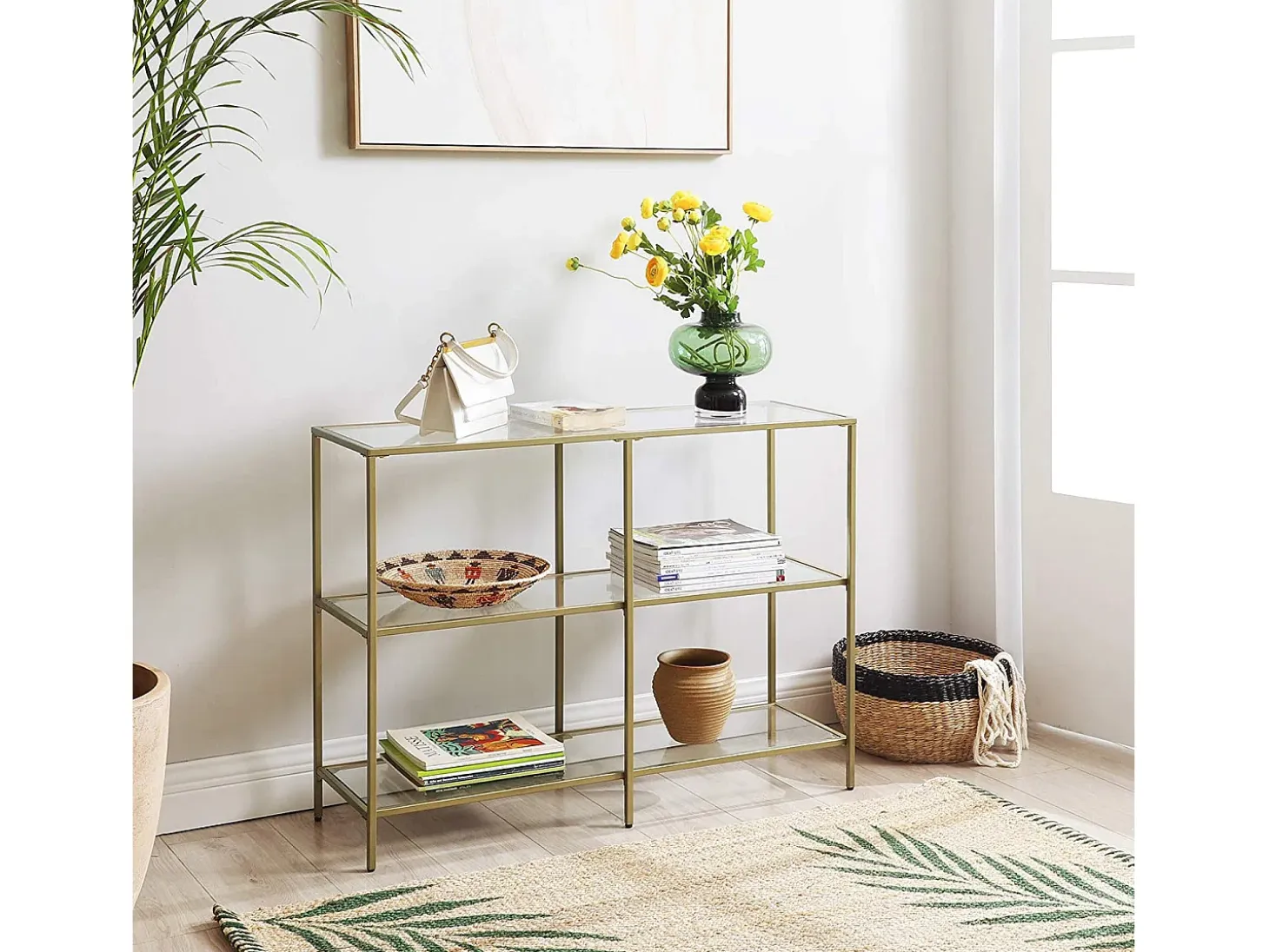 Mesa consola 100x30x73 cm Dorado
