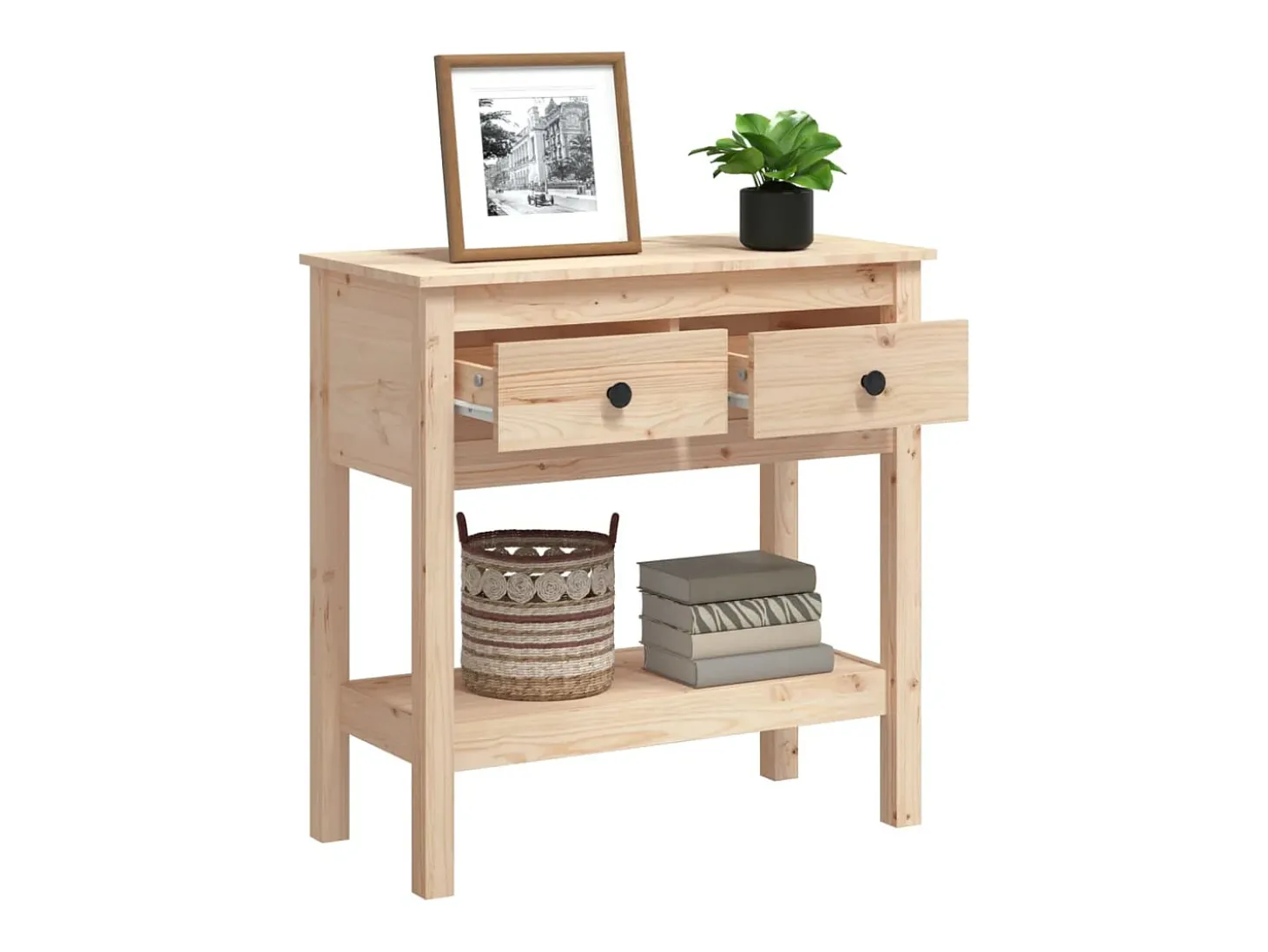 Mesa consola 75x35x75 cm Madera maciza de pino