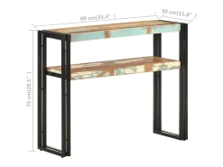 Mesa consola 90x30x75 cm Madera maciza recuperada