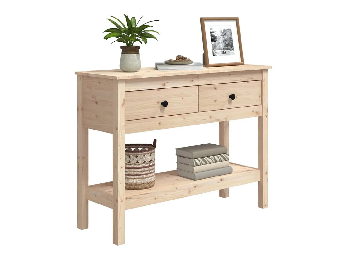 Mesa consola 100x35x75 cm Madera maciza de pino
