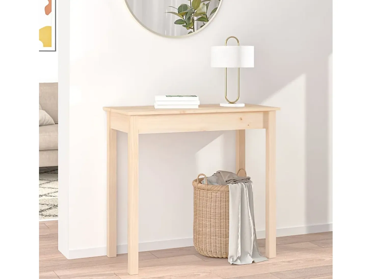 Mesa consola 80x40x75 cm Madera maciza de pino