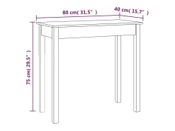 Mesa consola 80x40x75 cm Madera maciza de pino
