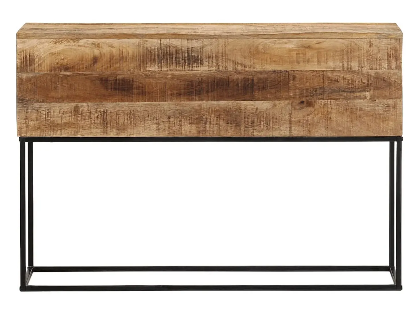 Mesa consola 110x30x75 cm madera maciza de mango crudo y hierro