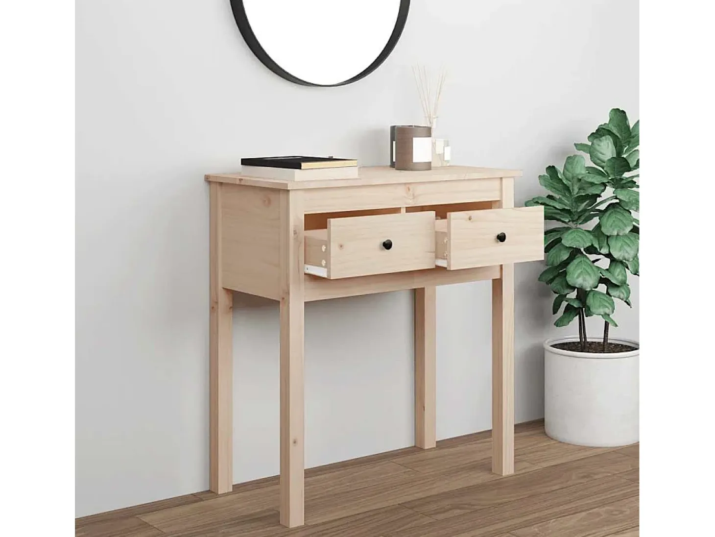 Mesa consola 70x35x75 cm Madera maciza de pino